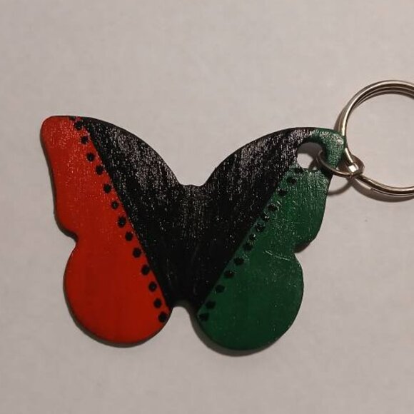 Butterfly Keyrings Handcrafted Keyrings Wooden Keyrings - Picture 1 of 13
